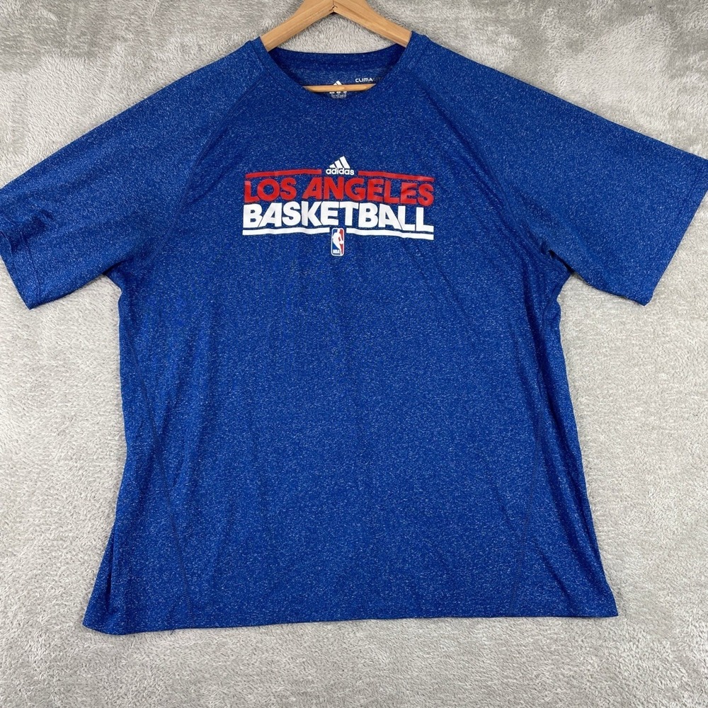Los Angeles Basketball Shirt Mens XL‎ Blue Adidas Climalite NBA Heathered Sports